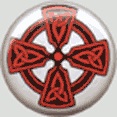 BUTTONS : Red Knot Celtic Cross button